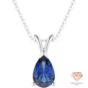Pear-Shaped Gemstone Pendant Necklace